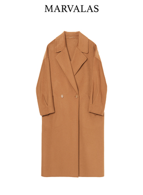 【廖廖粉丝专属】山羊绒毛呢外套季新款气质百搭中长款大衣