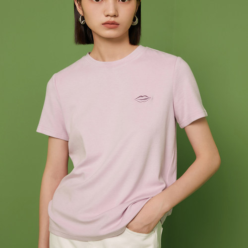 【廖廖粉丝专属】简约短袖女春造型感立体绣花