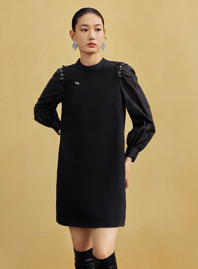 【呼呼严选粉丝专享】【商场同款】曼德诗莱赛尔连衣裙春季拼接灯