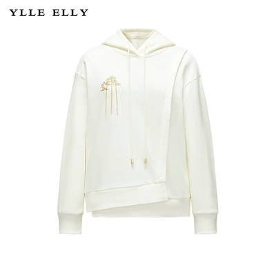【粉丝专属】YLLEELLY刺绣卫衣2023冬季新款棉质休闲连帽套头衫