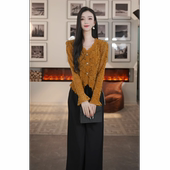 加绒加厚保暖蕾丝气质小衫 2025秋冬新款 G54M0 天天yoko&曼德诗