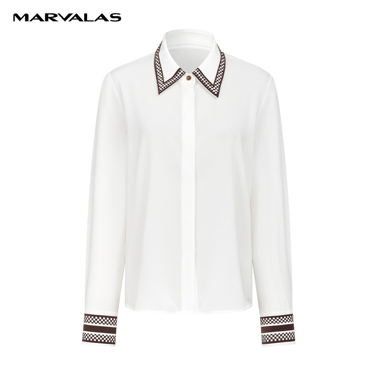 【廖廖粉丝专享】曼德诗常规Polo领衬衫秋季新款拼色