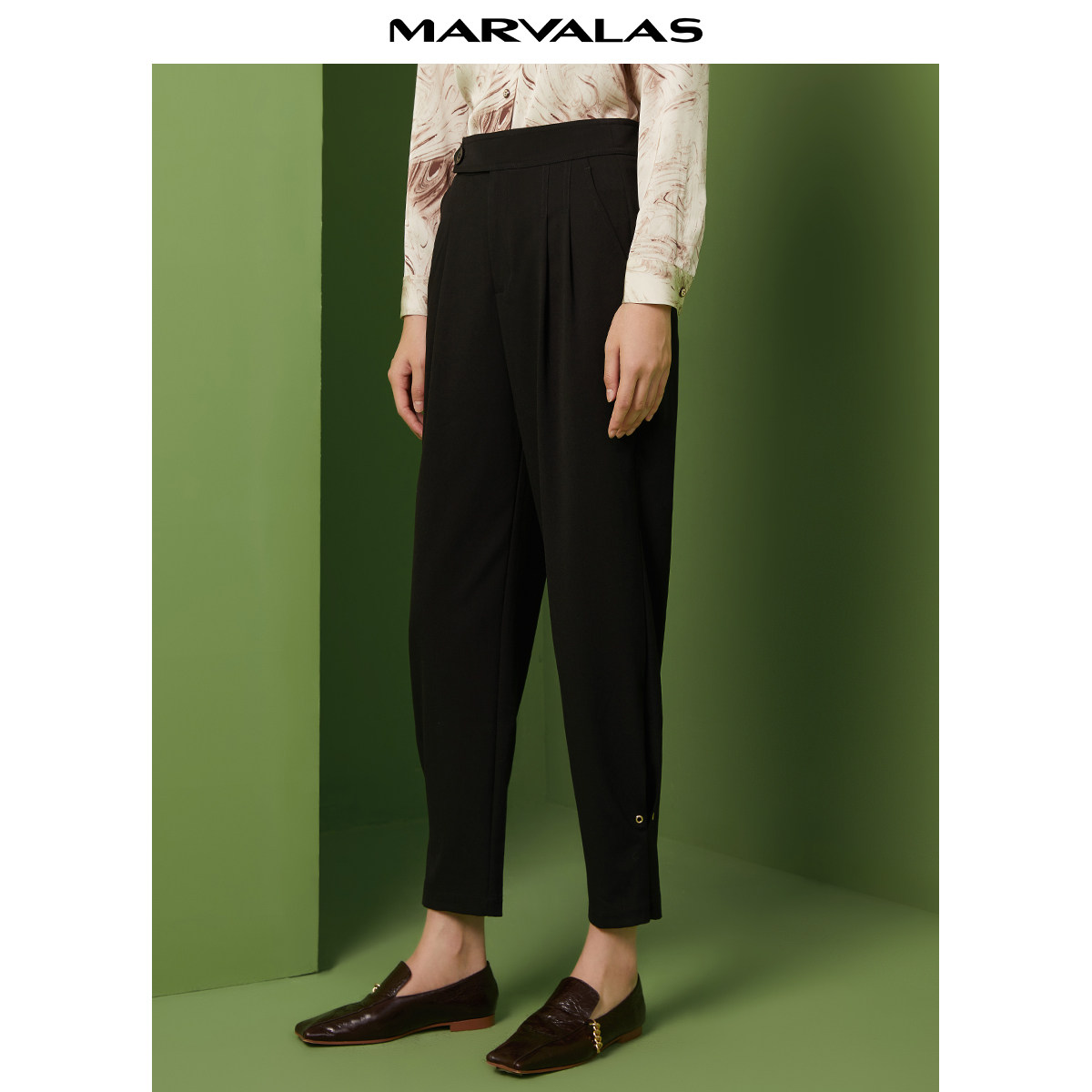 【粉丝专属】通勤哈伦裤设计感直筒休闲裤黑色百搭