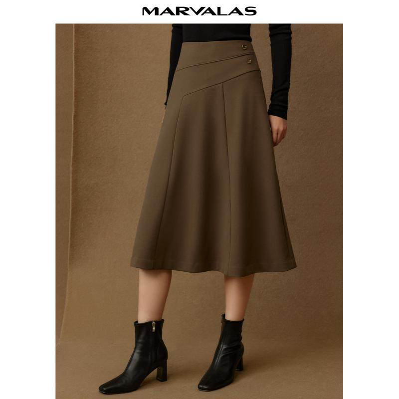 【廖廖粉丝专享】曼德诗美拉德仿呢半身裙女冬季新品时尚