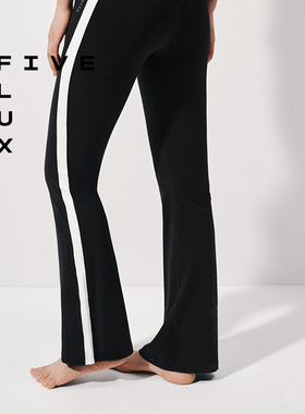 FIVE FLUX TOM系列 喇叭裤新款女生高腰显瘦瑜伽裤黑色休闲鲨鱼裤