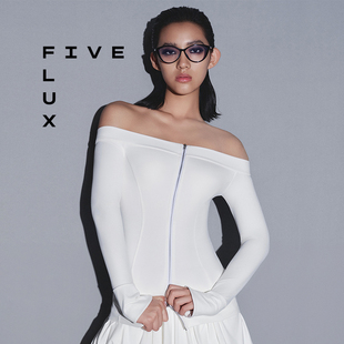 FIVE FLUX URBAN系列一字领显瘦喇叭袖收腰伯克利禁穿一字肩上衣