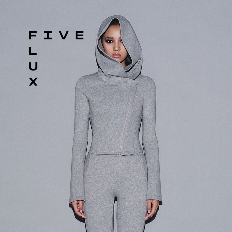 FIVEFLUX短款收腰拉链连帽卫衣