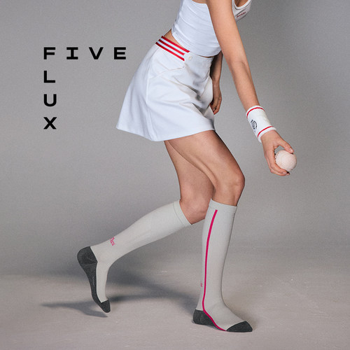 FIVE FLUX TOM系列 长筒袜网球春季瑜伽运动女款灰色高袜子显瘦
