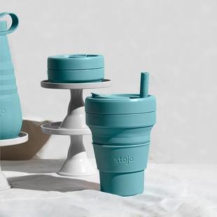 stojo美国折叠随行杯防烫矽胶水杯压缩manner咖啡杯可携式旅行杯