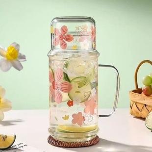 一人饮冷水壶冷水壶杯玻璃泡茶壶果汁壶高硼硅耐高温凉水杯家用