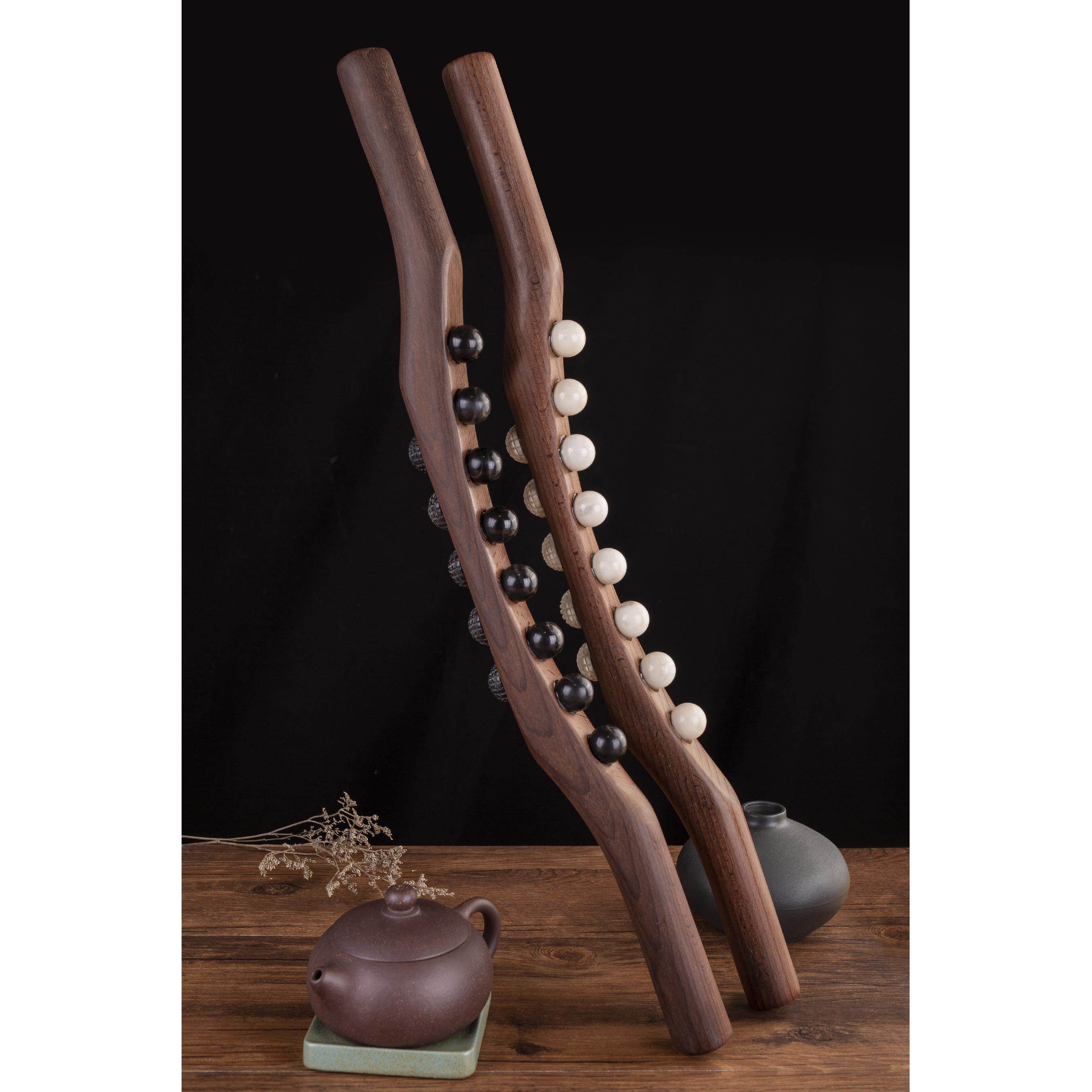 天然鹿角黑水牛角擀筋棒按摩一根全身通用刮痧揉腹刮肚子开背榉木