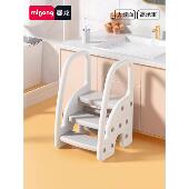 曼龙宝宝洗手台阶脚踩凳卫生间折叠梯儿童扶手梯洗漱台垫脚凳防滑