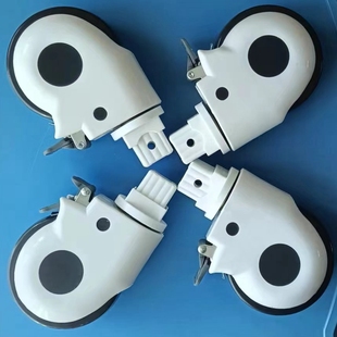 脚轮方型插杆套5寸医院护理abs病床仪器配件轱辘带刹车静音万向轮