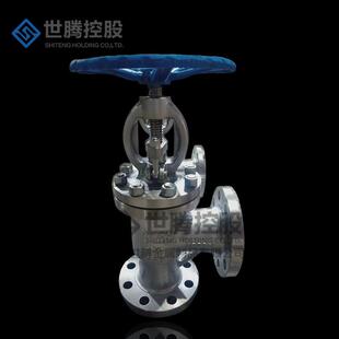 蒸汽手动角座高压阀门J44W-WCB工业法兰不锈钢氨用截止阀DN100