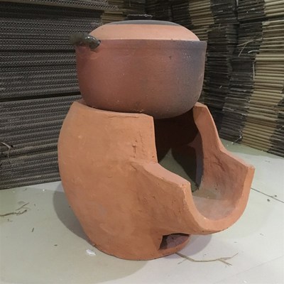 手工柴火泥炉土菜馆饭店炖肉煨菜土炉子炭炉火锅土灶怀旧餐具商用