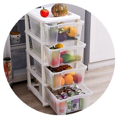 抽屉式塑料放菜盘子多层架子收纳筐落地厨房置物架放菜的收纳筐篮