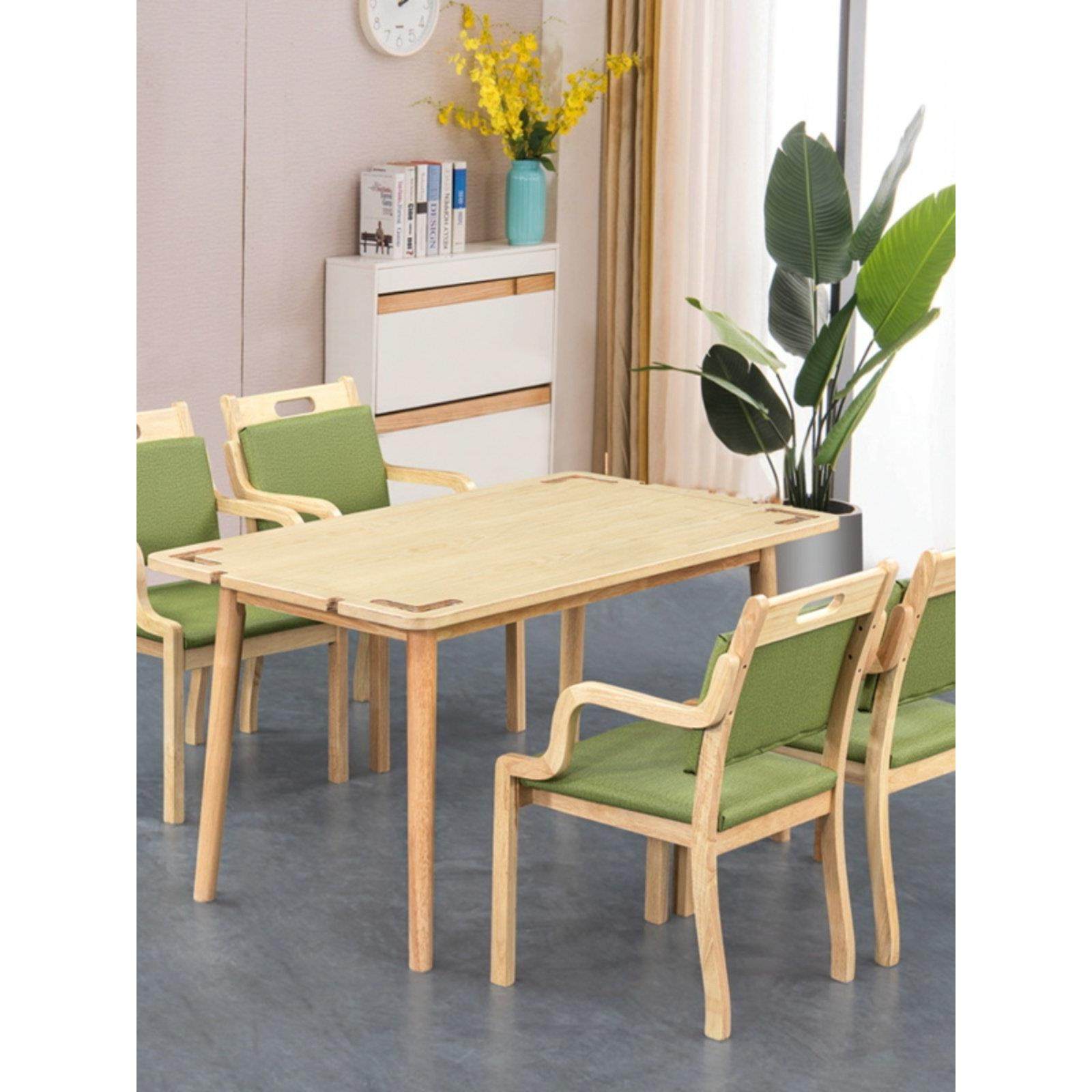 实木适老化餐桌椅养老院家具组合老年人休闲桌子康养社区公寓定制