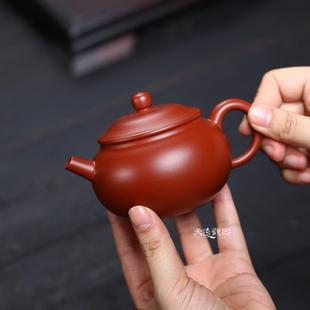 宜兴纯全手工紫砂壶朱泥大红袍球孔西施壶家用龙蛋泡茶壶茶具单壶