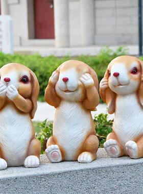 花园庭院装饰卡通兔子摆件幼儿园林景观动物雕塑别墅阳台创意造景