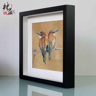 实木大相框挂墙立体画框装裱加厚3D中空标本框创意海报相片框定