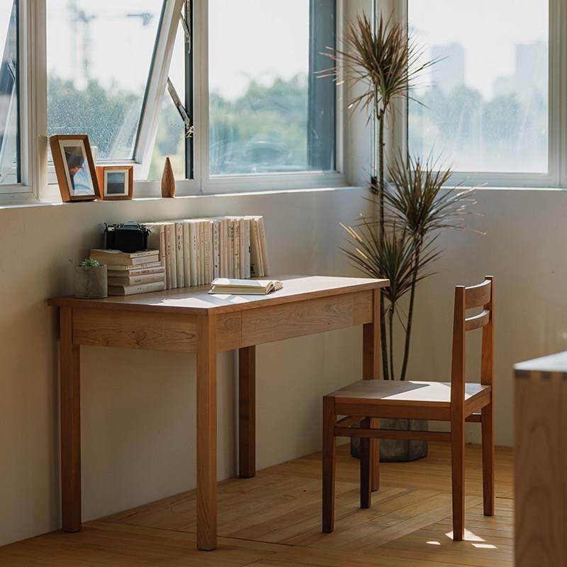以山 素朴书桌 樱桃木书桌全实木桌日式家用书房原木书桌办公木桌,住宅家具,书桌,淘宝优惠券,粉丝福利购,淘宝优惠卷