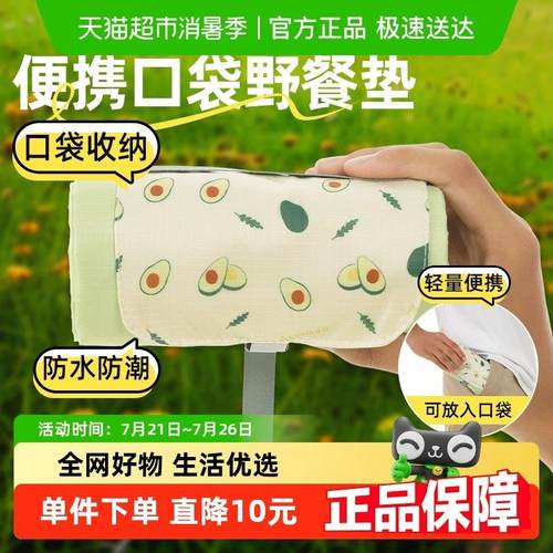 HOUYA户外轻便野餐垫可携式口袋防水防潮露营沙滩草坪垫子150*210