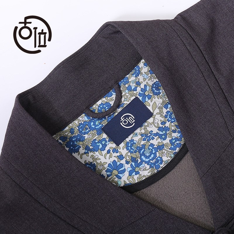 古位古未冬季加绒保暖小褂僧服短褂套装收腿免绑腿出家人棉衣