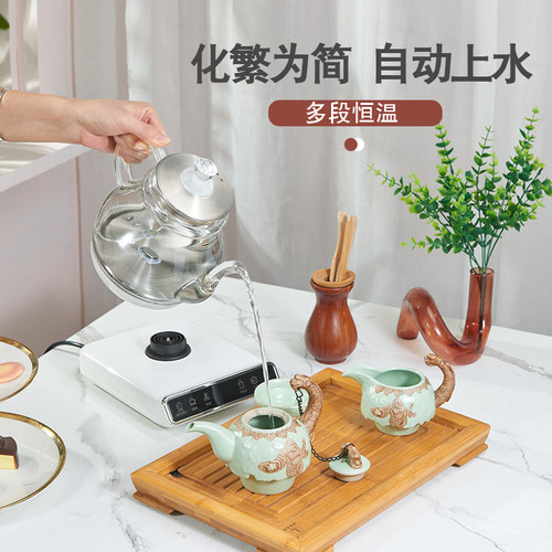 底部全自动上水电热水壶自吸烧水抽水茶台一体机泡茶专用单煮水器
