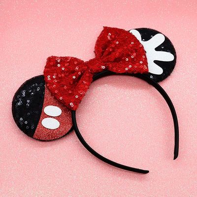 女童白雪公主发卡发箍儿童红色大蝴蝶结发饰圣诞新年演出头饰头箍