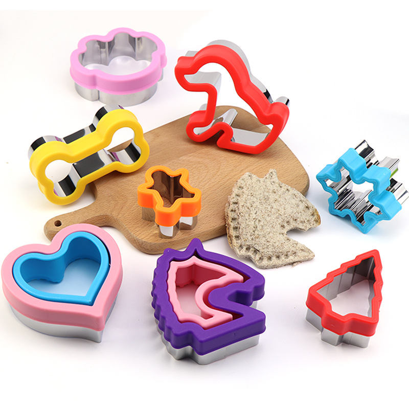 不锈钢三明治模具吐司面包切模饼干模具水果蔬菜切花模圣诞节48件