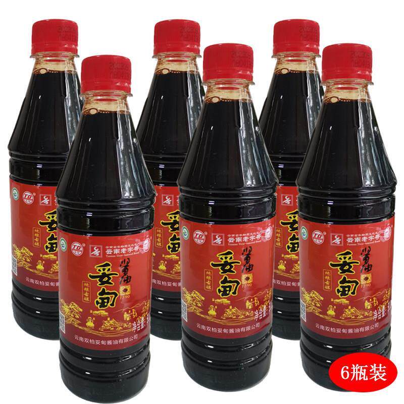 云南特产双柏妥甸酱油500ml*6瓶黄豆酱油不分生抽老抽鲜味调味品
