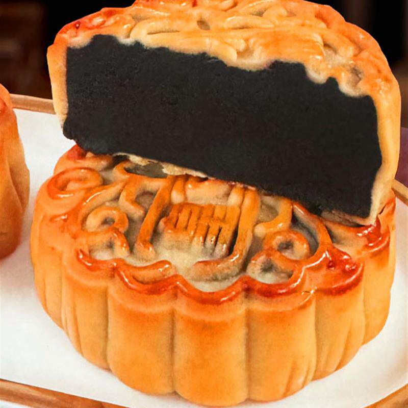 速发广式黑豆沙月饼 广州皇双皇酒家广式散装传统中秋广东老式糕