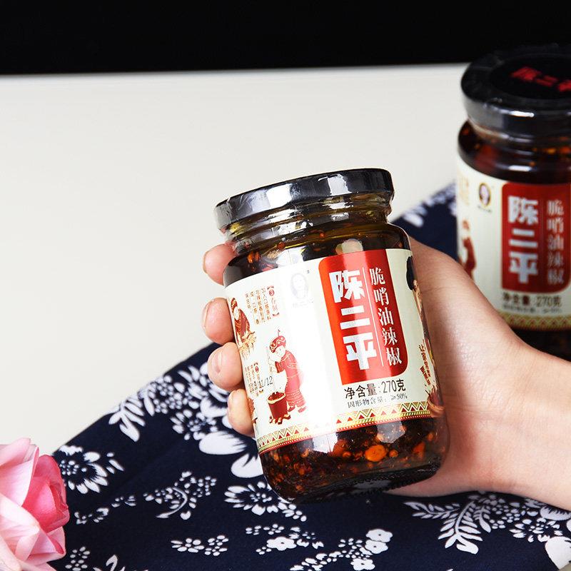 贵州特色菜陈尔平脆哨油辣椒270克拌饭油辣椒辣酱辣椒酱