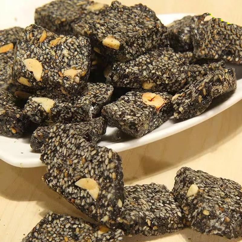 新货黑芝麻糖手工制作温州特产黑芝麻酥花生片传统小吃休闲解馋零