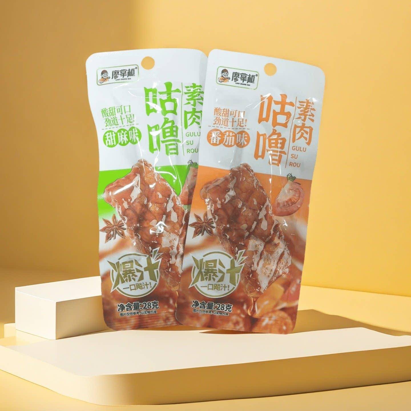 廖掌柜咕噜素肉28g番茄味袋装豆干解馋辣条零食宿舍休闲追剧小吃