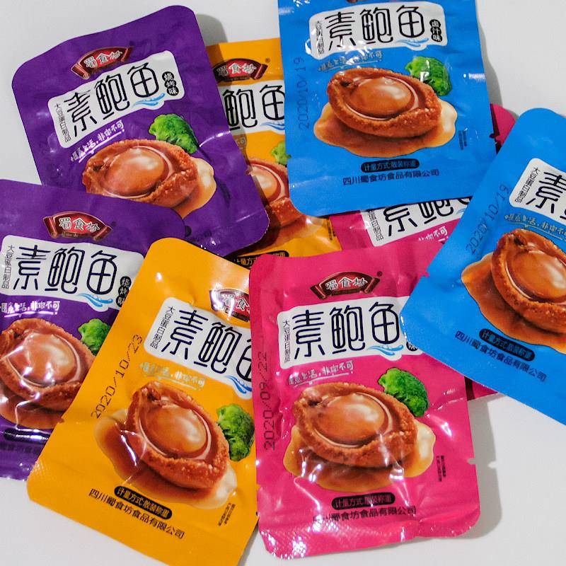 蜀食坊素鲍鱼500g五香卤汁味素肉豆干素食品清淡零食品手撕豆干