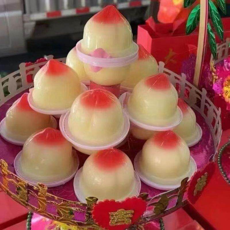 抖音网红同款桃心果冻摆摊仙桃果冻儿童节日果盘布丁休闲零食礼盒