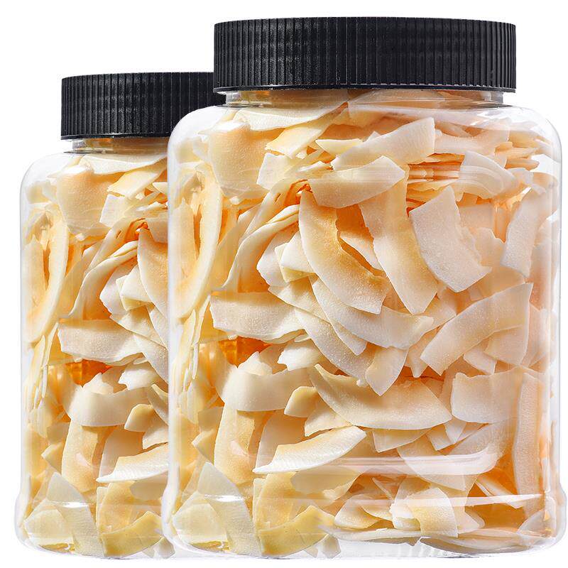 速发 香烤椰子片500g 罐装 香脆椰片脆片果干零食包邮香酥