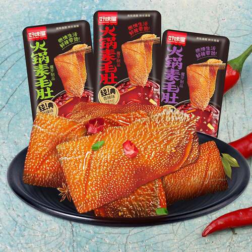 好味屋即食火锅毛肚魔芋爽素毛肚麻辣零食便宜一整箱休闲小吃