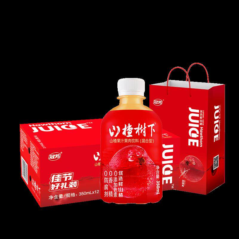 速发山楂果汁果肉饮料350ml*12瓶山楂汁加