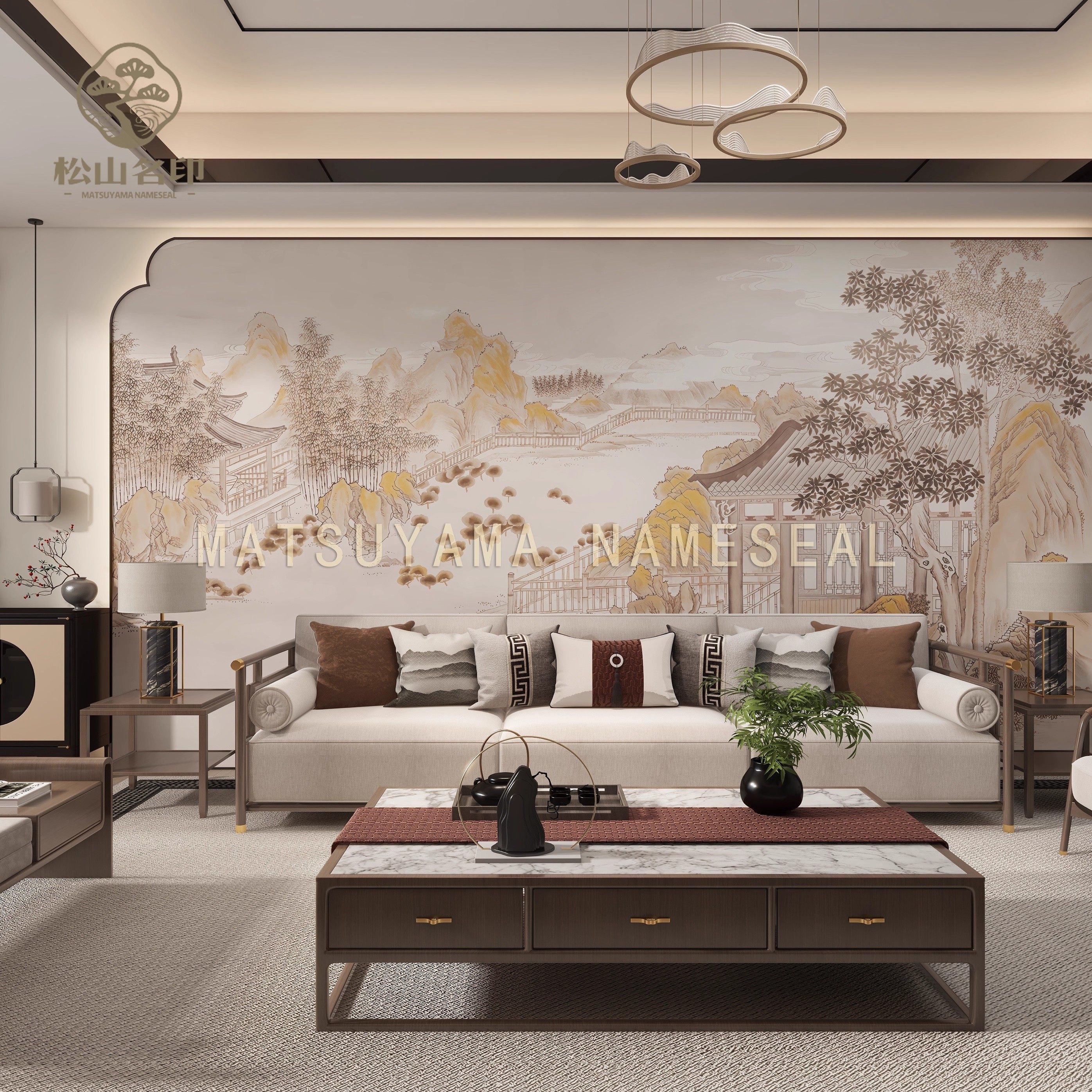 新中式3d立体中古水墨山水电视背景墙壁纸客厅壁布卧室墙布壁画布,家装主材,定制壁画,淘宝优惠券,粉丝福利购,淘宝优惠卷