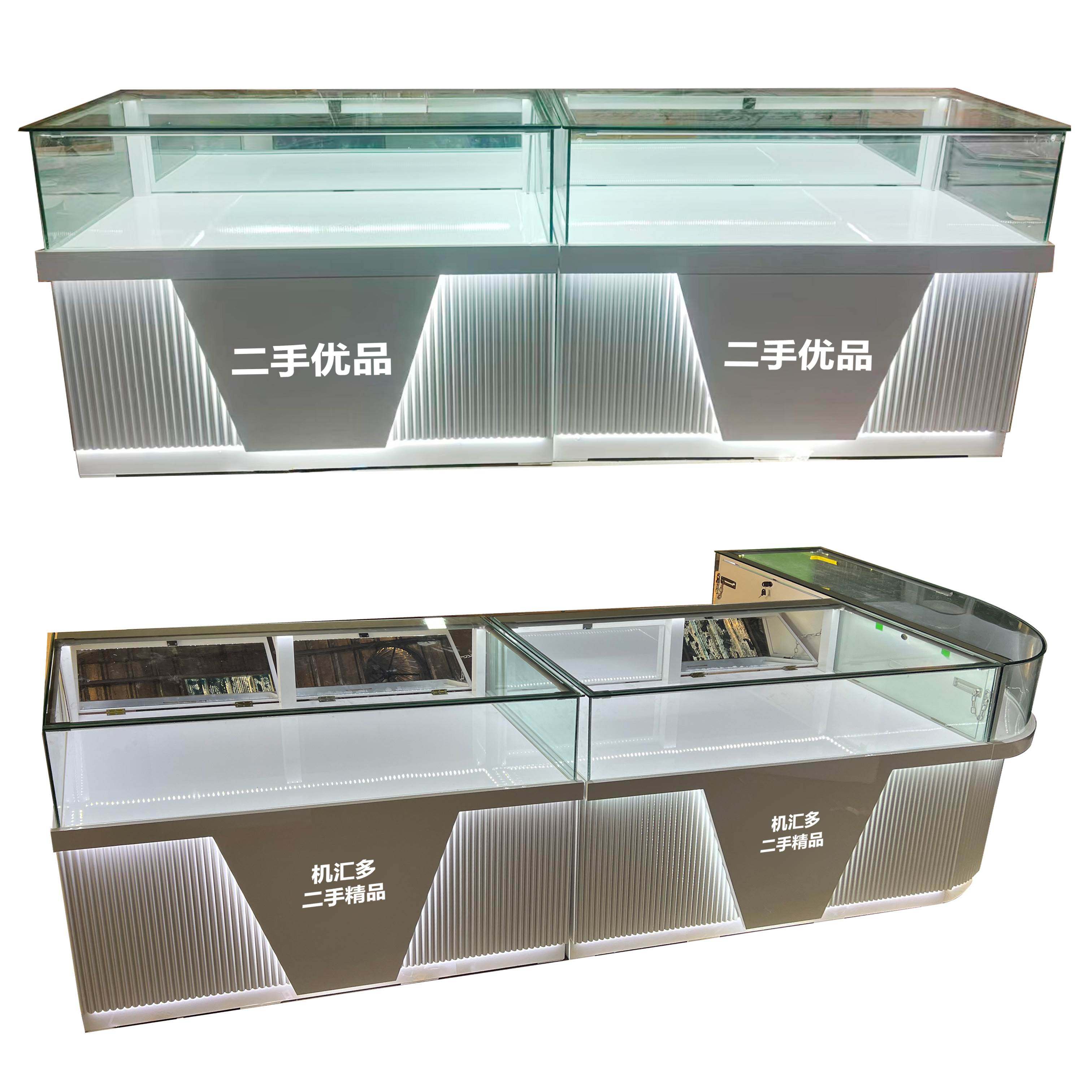 烤漆手机柜台玻璃展示柜定制珠宝首饰展柜新款玻璃柜台展示陈列柜