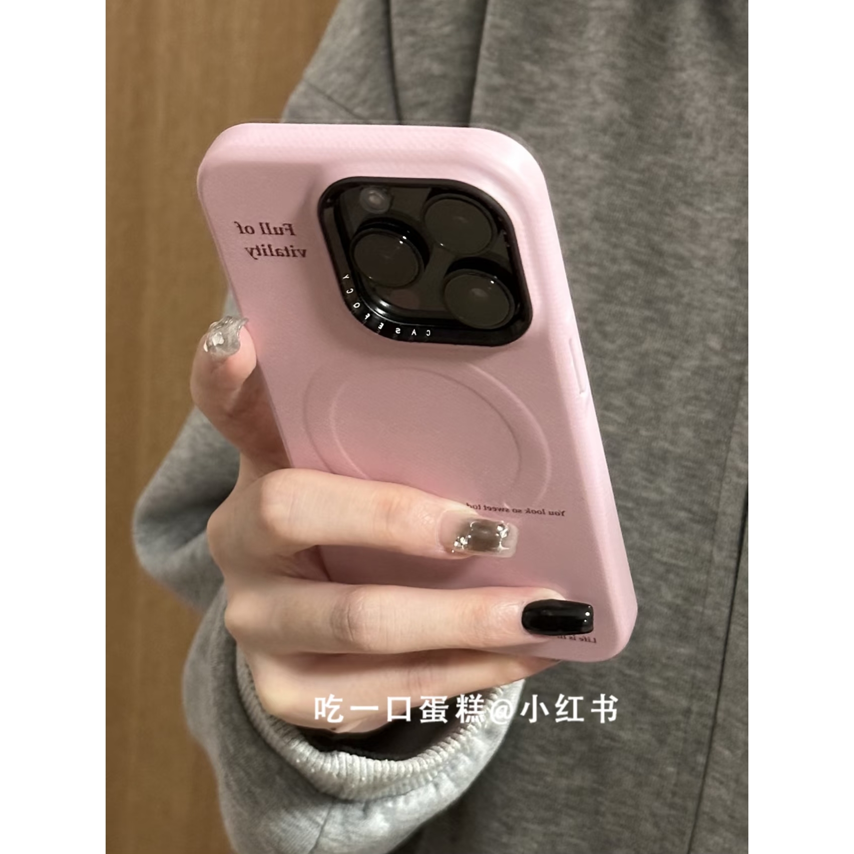 简约ins玫粉碎花蝴蝶结手机壳