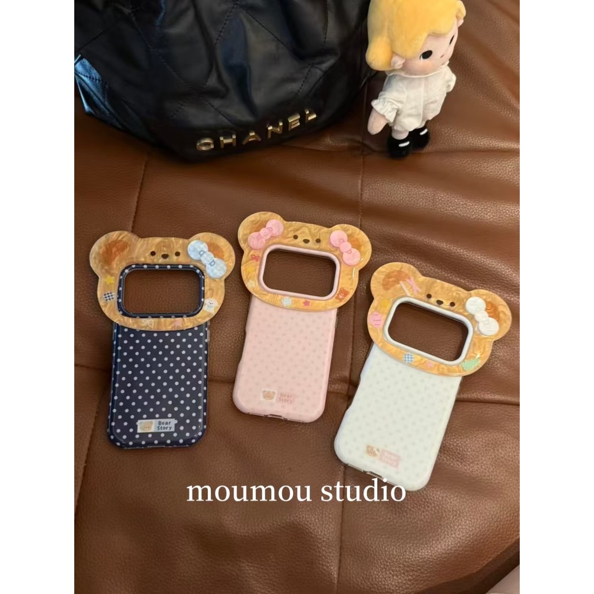 MOMOMOSTUDIOS小众ins可爱立体头套饼干小熊适用iPhone17promax新款16pro苹果手机壳15pro全包17防摔软壳