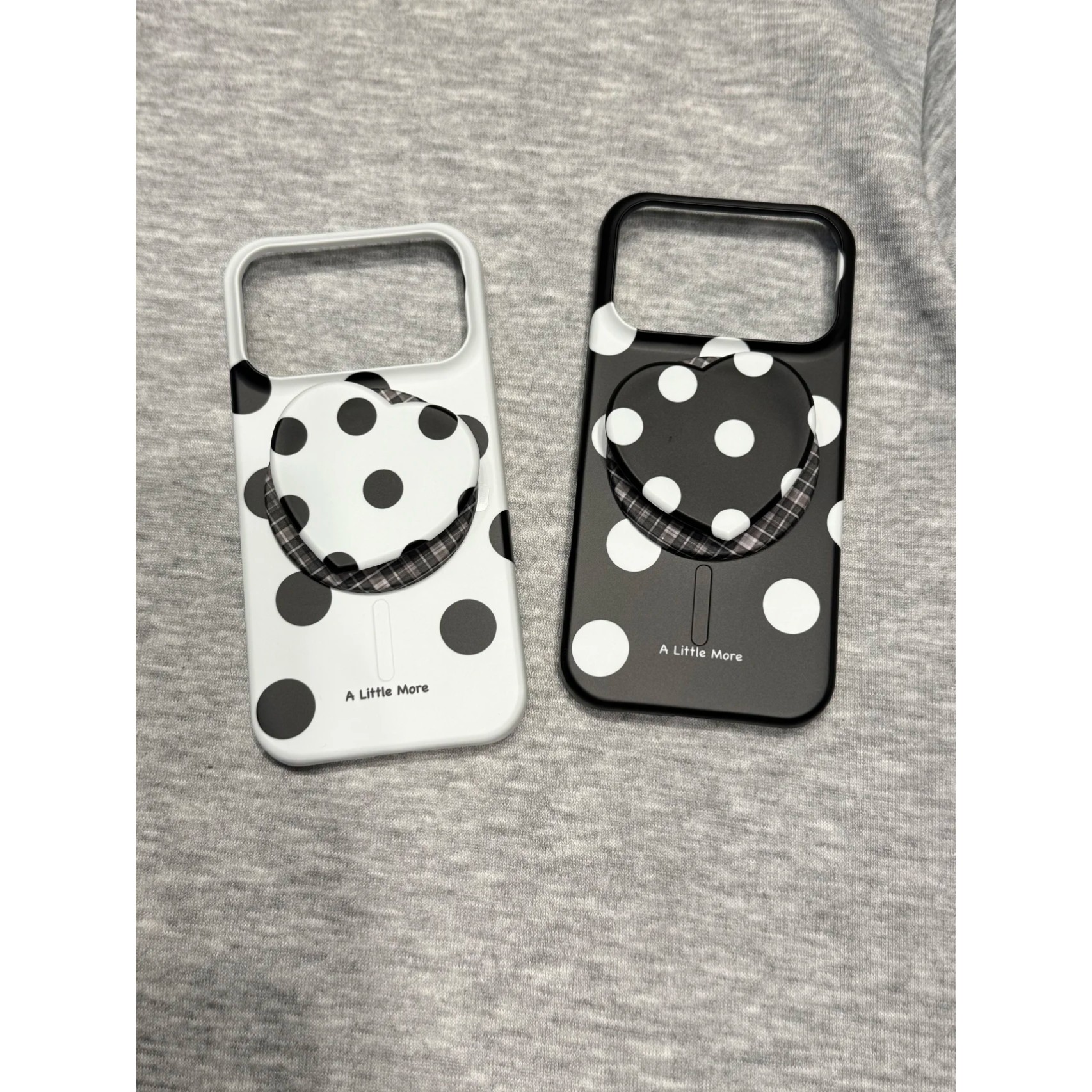 MOMOMOSTUDIOS小众ins简约黑白底波点磁吸支架适用i