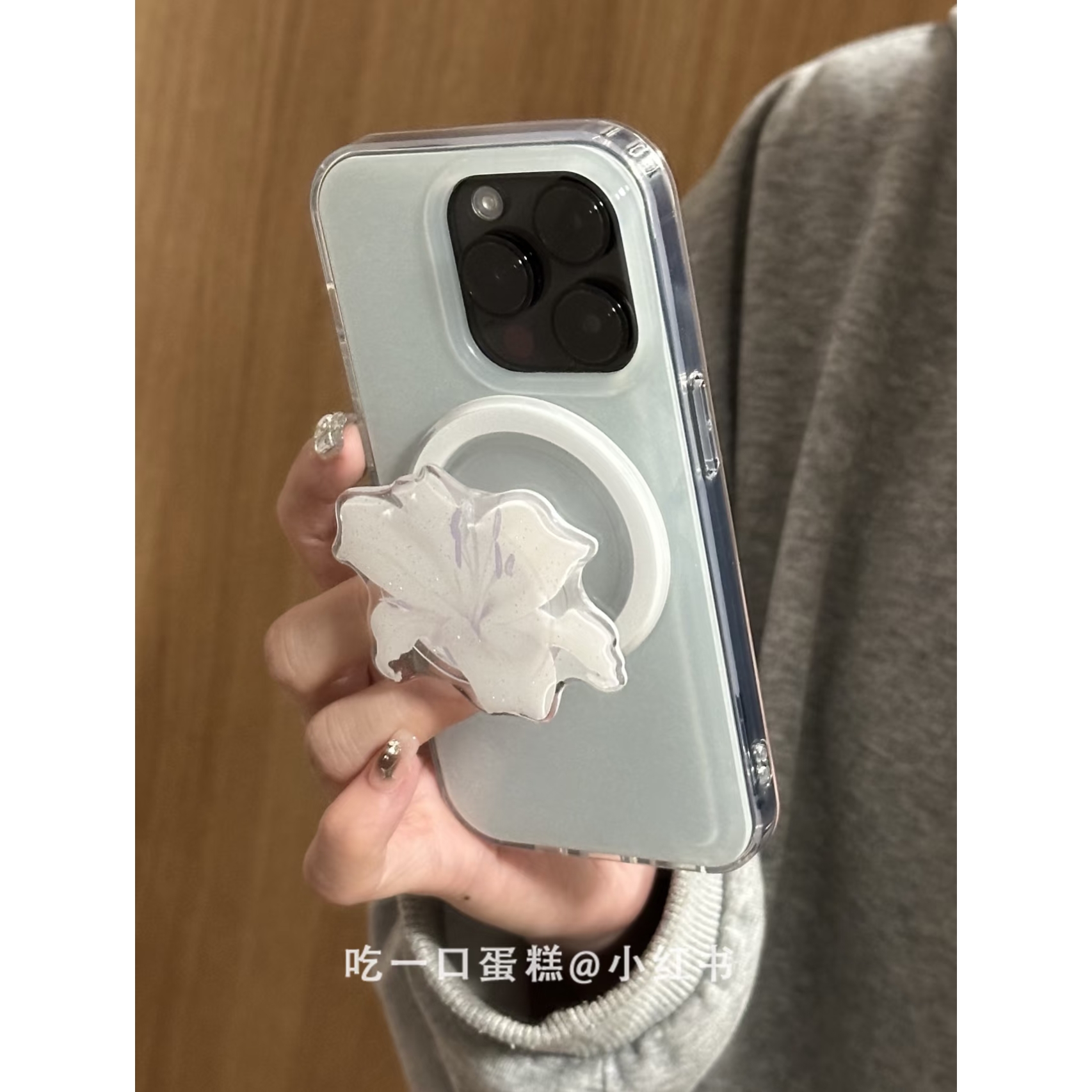 小众ins简约纯白百合花手机壳