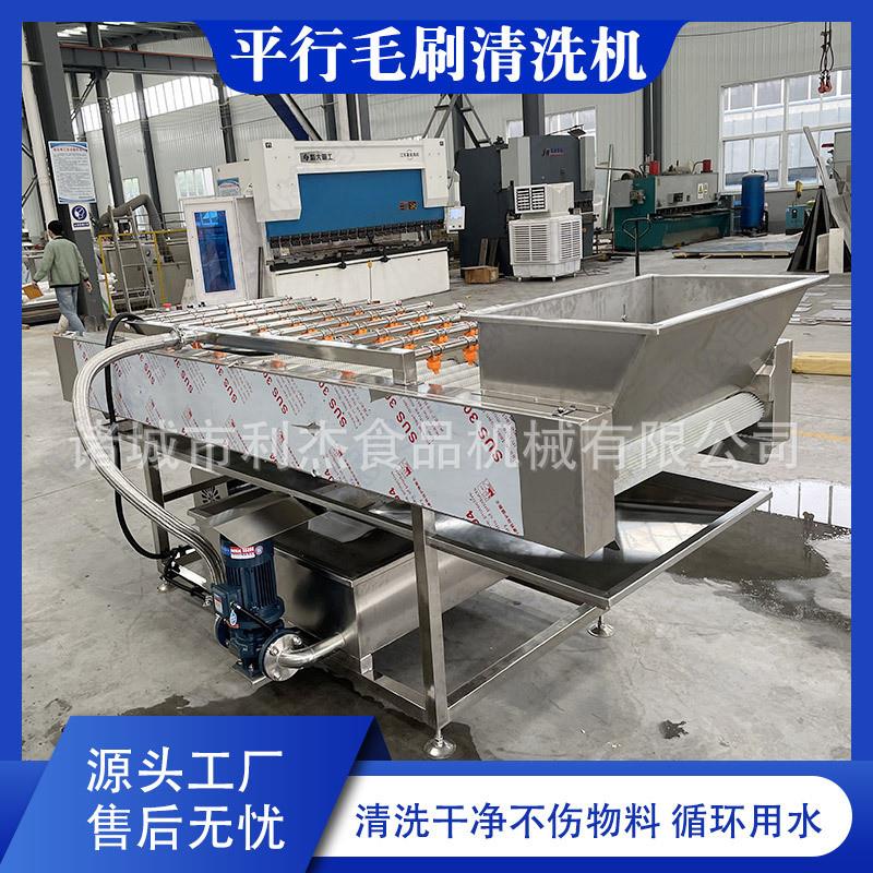 现货番薯高压清洗机 橙子苹果毛辊清洗机 萝卜平行棍毛刷清洗设备