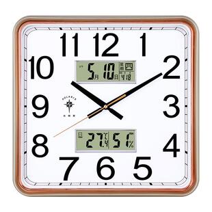 北极星夜光客厅挂钟简约现代轻奢挂墙时钟家用大气石英钟表万年历