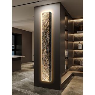 抽象艺术玄关装饰画竖长条led灯画轻奢高级感楼梯间挂画玄幻壁画