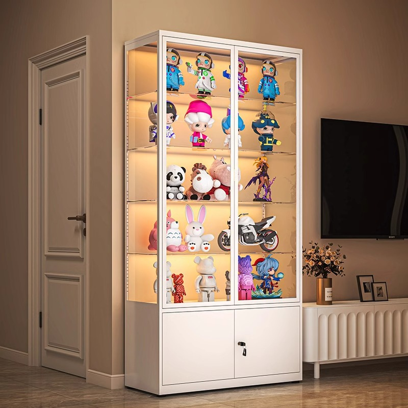手办家用展示柜玻璃门防尘书籍收纳柜陈列酒柜包包玩具摆件储藏柜